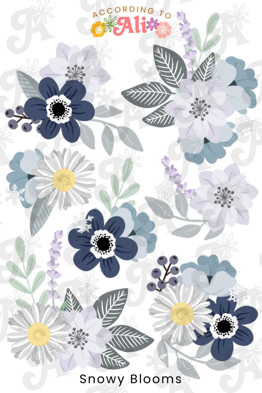 Snowy Blooms Sticker Sheet