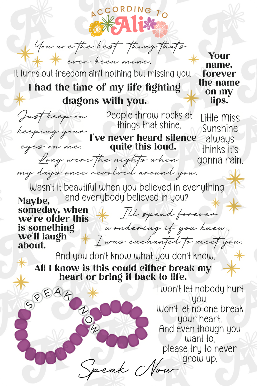 Speak Now Sticker Sheet