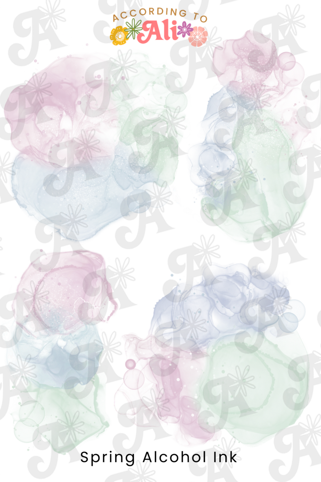 Mini Spring Alcohol Ink Sticker Sheet – according to ali