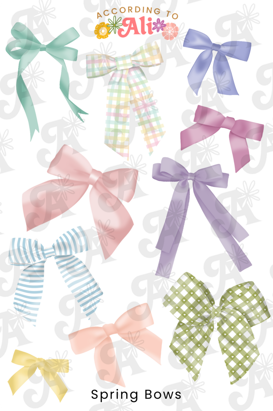 Spring Bows Sticker Sheet