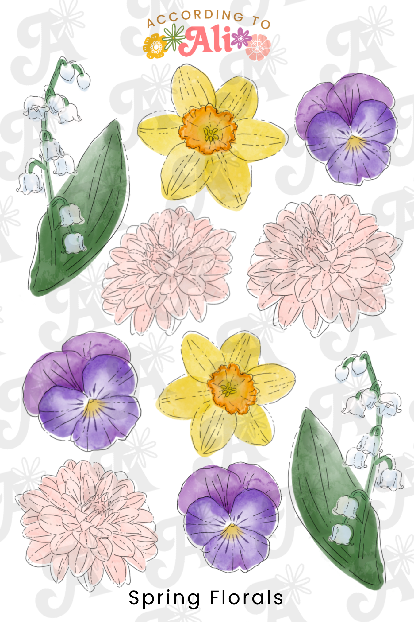 Spring Florals Sticker Sheet – according to ali
