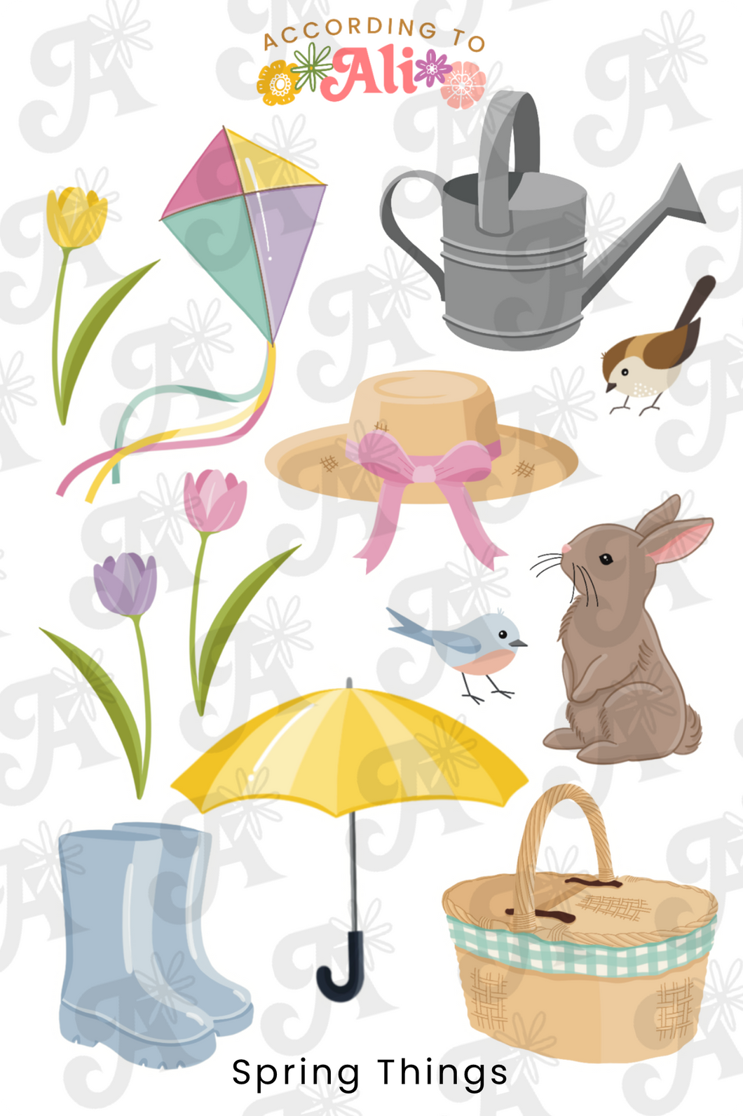 Springtime Stuff Spring Things Sticker Sheet β according to ali