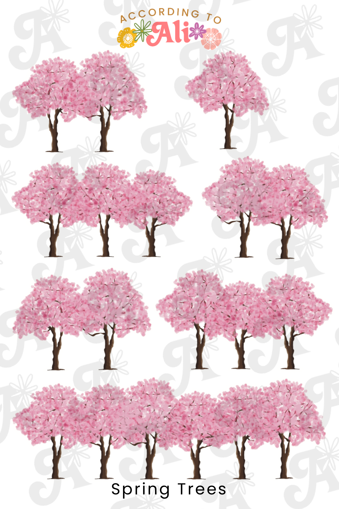 Spring Trees Sticker Sheet – according to ali