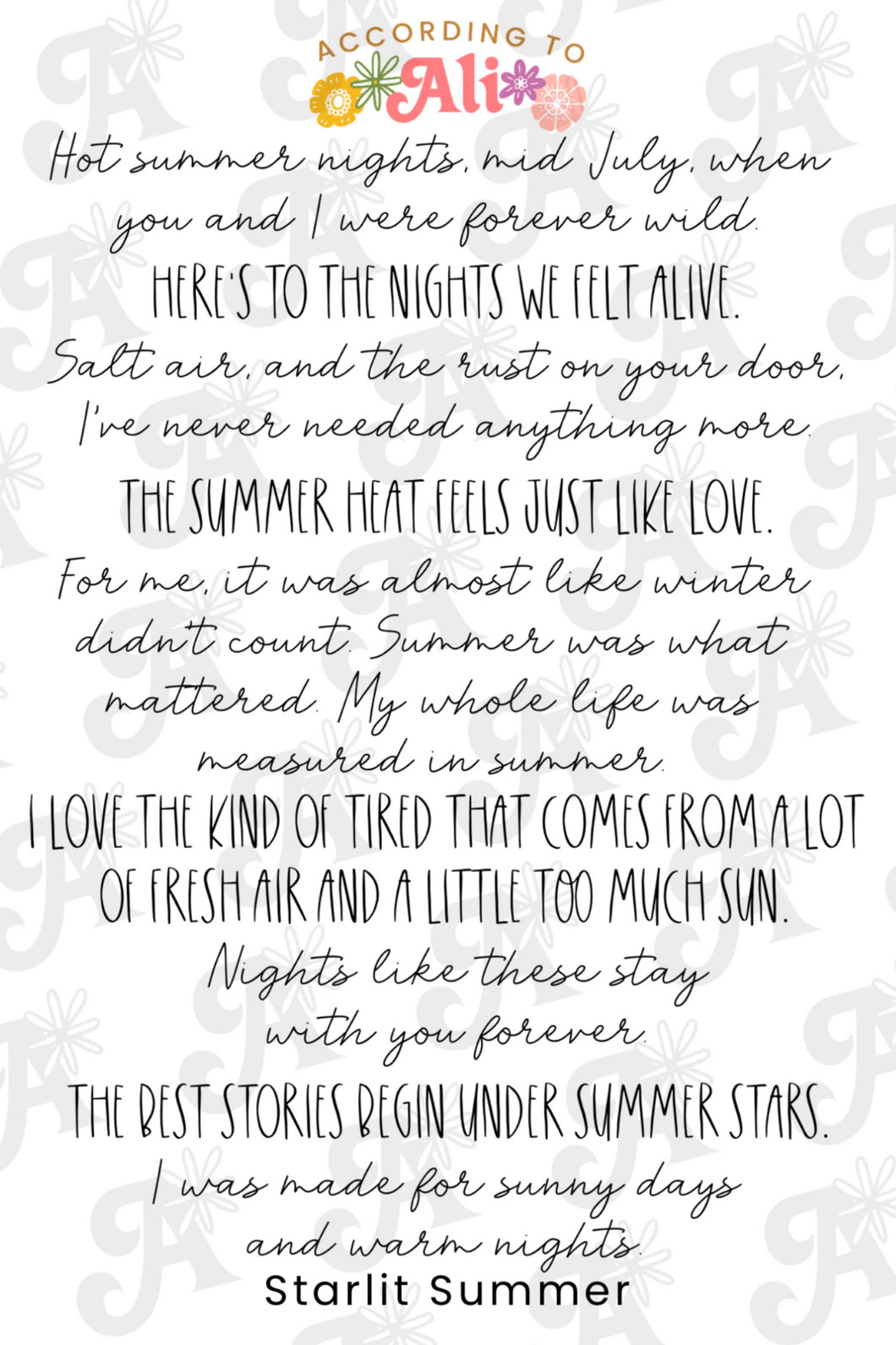 Starlit Summer Sticker Sheet