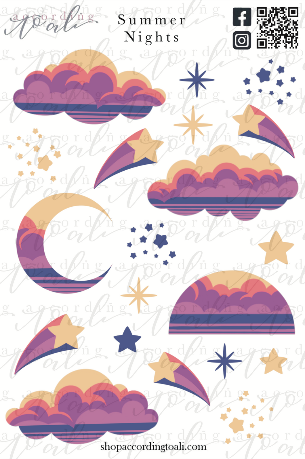 Summer Nights Sticker Sheet
