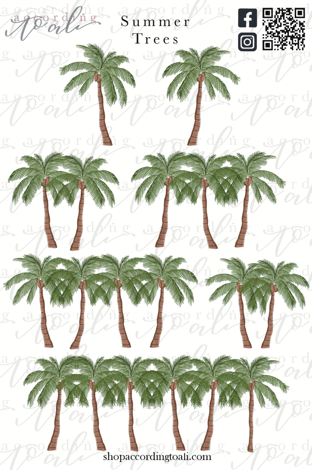 Summer Trees Sticker Sheet
