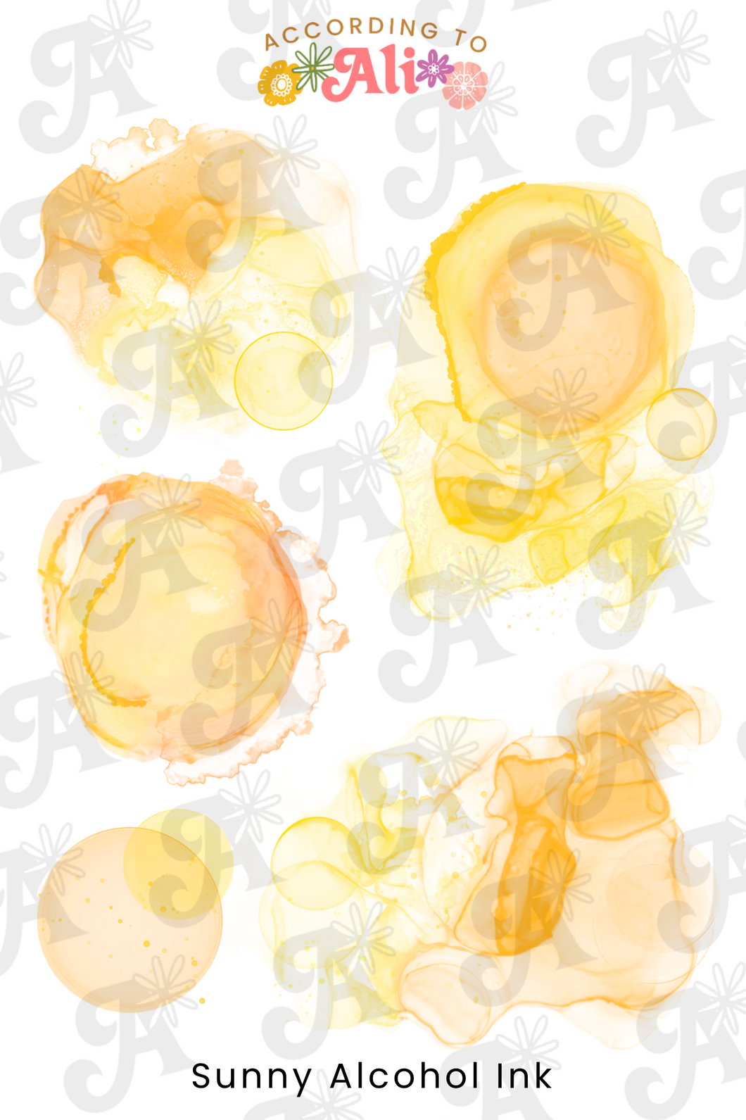 Sunny Alcohol Ink Sticker Sheet