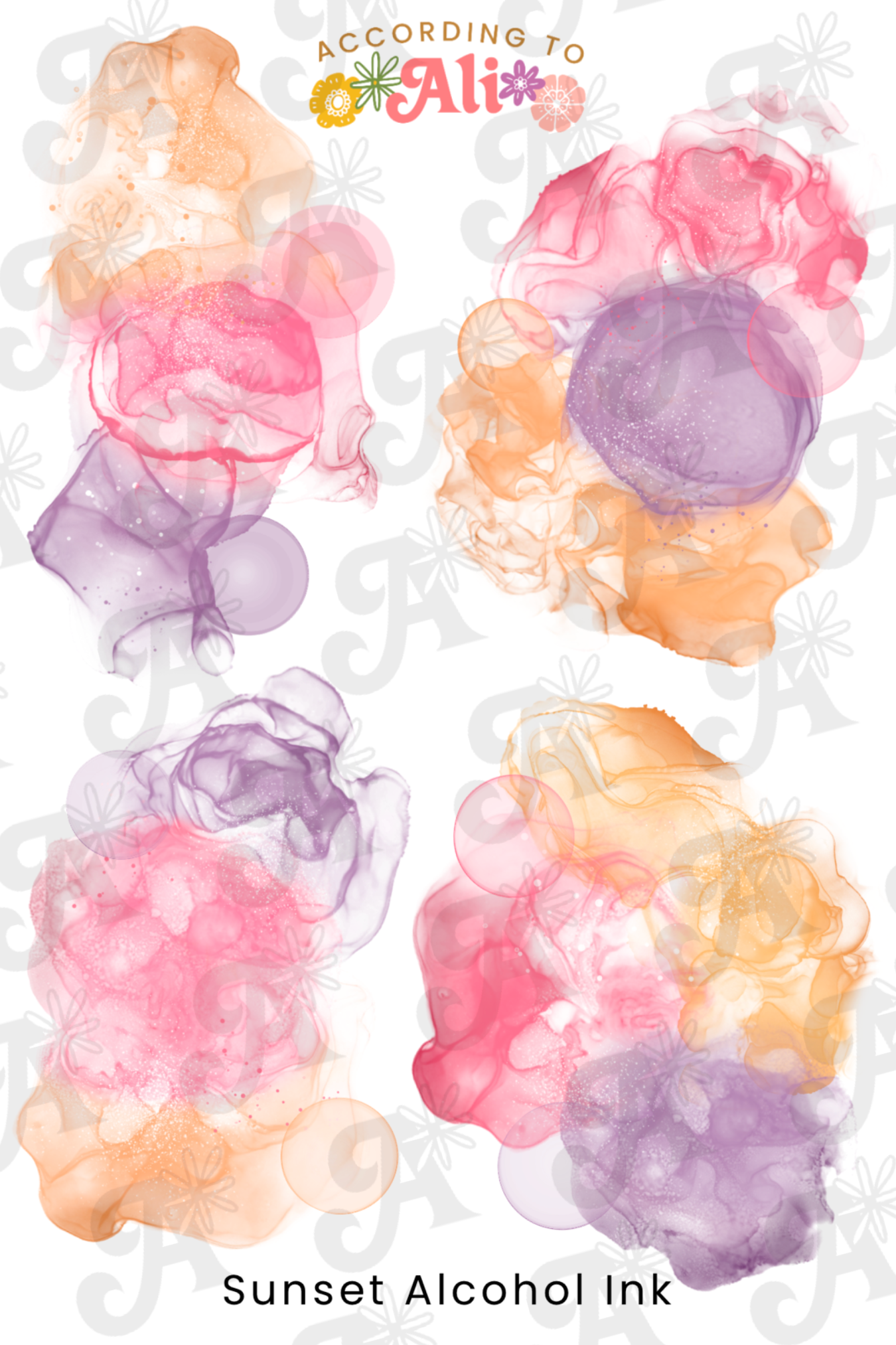 Sunset Alcohol Ink Sticker Sheet – according to ali