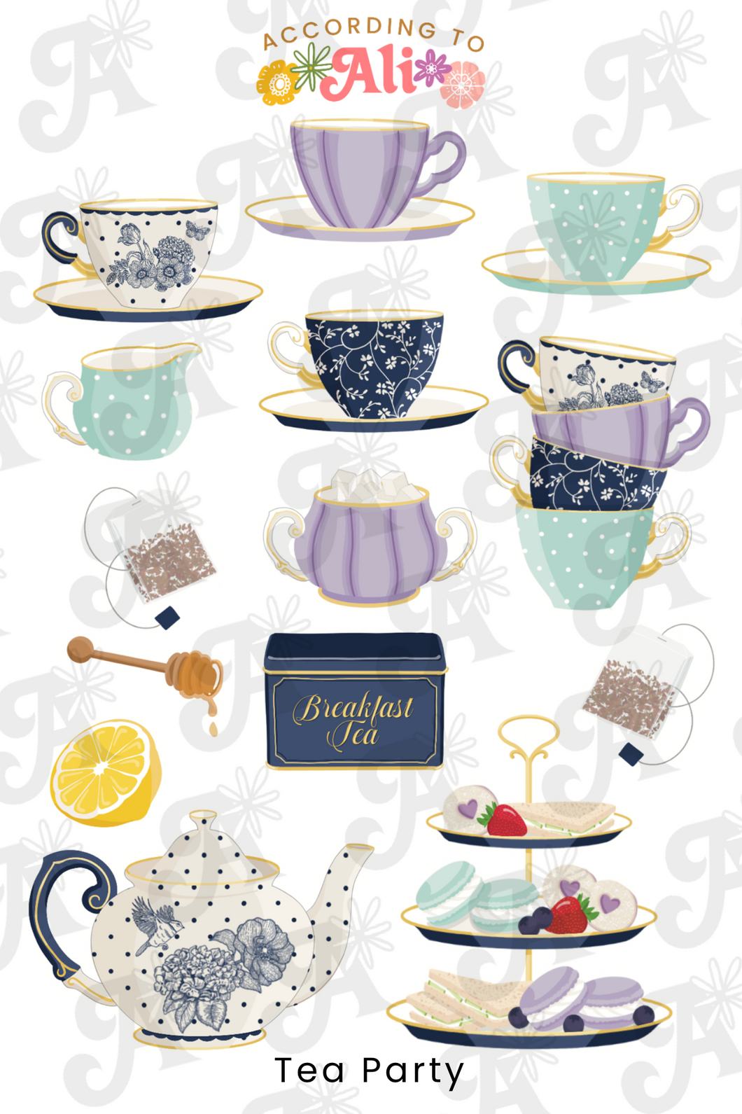 Tea Party Sticker Sheet