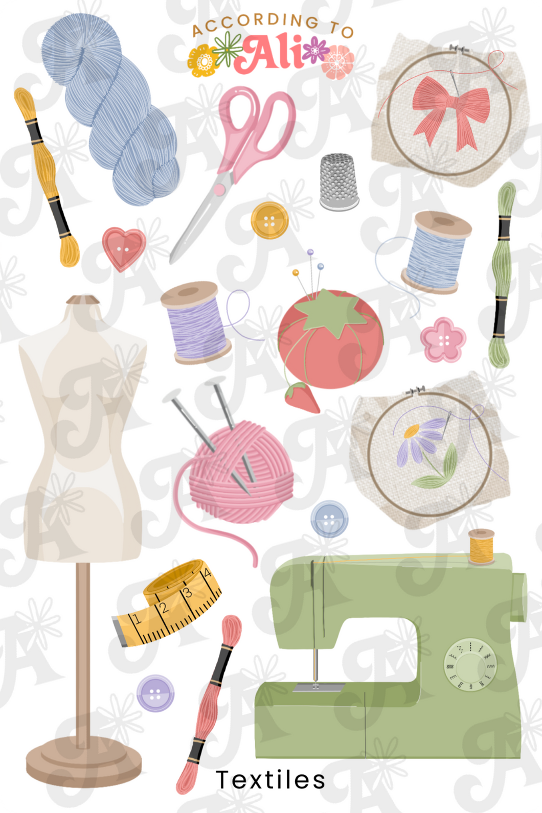 Textiles Sticker Sheet