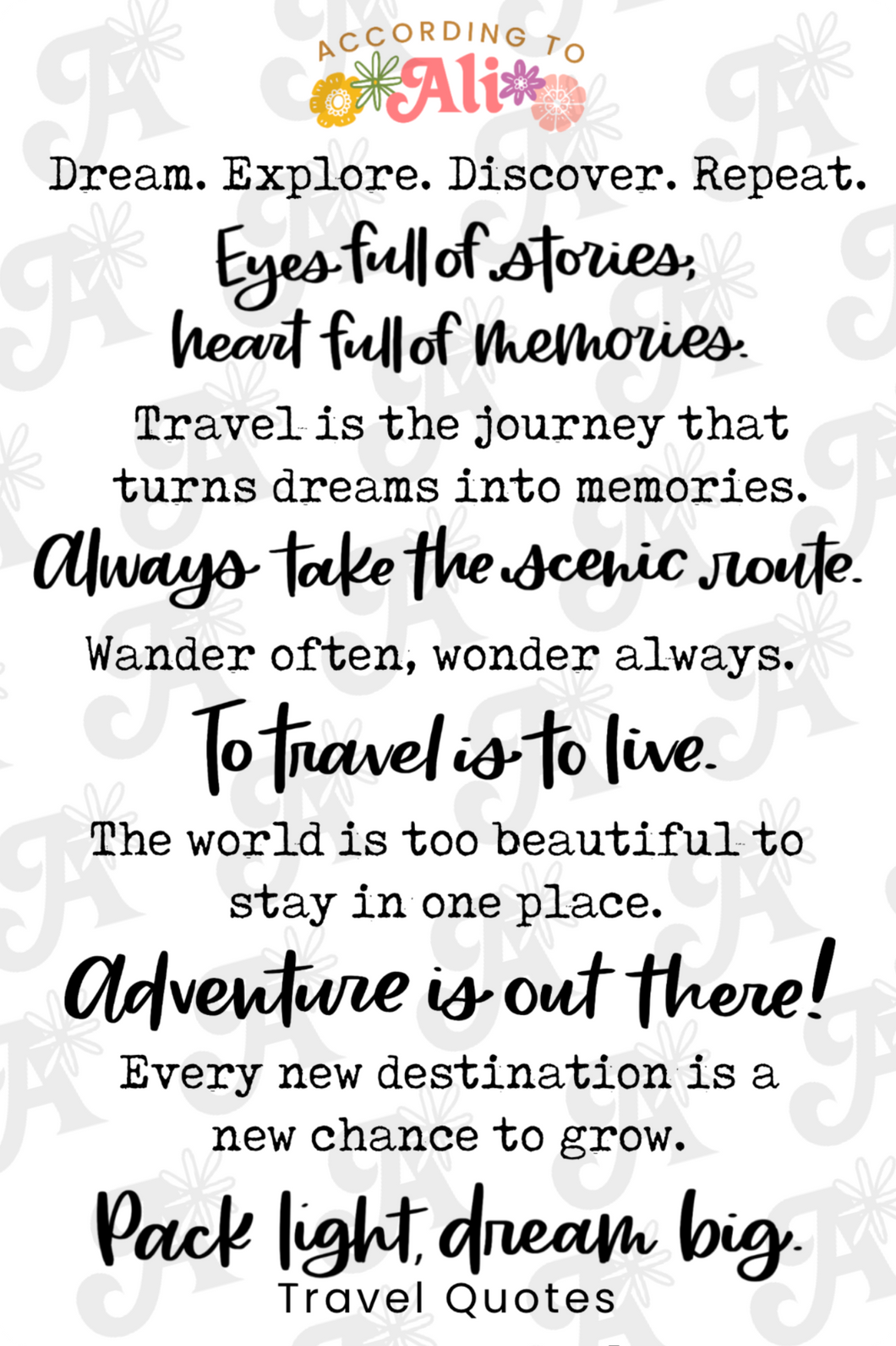 Travel Quotes Sticker Sheet