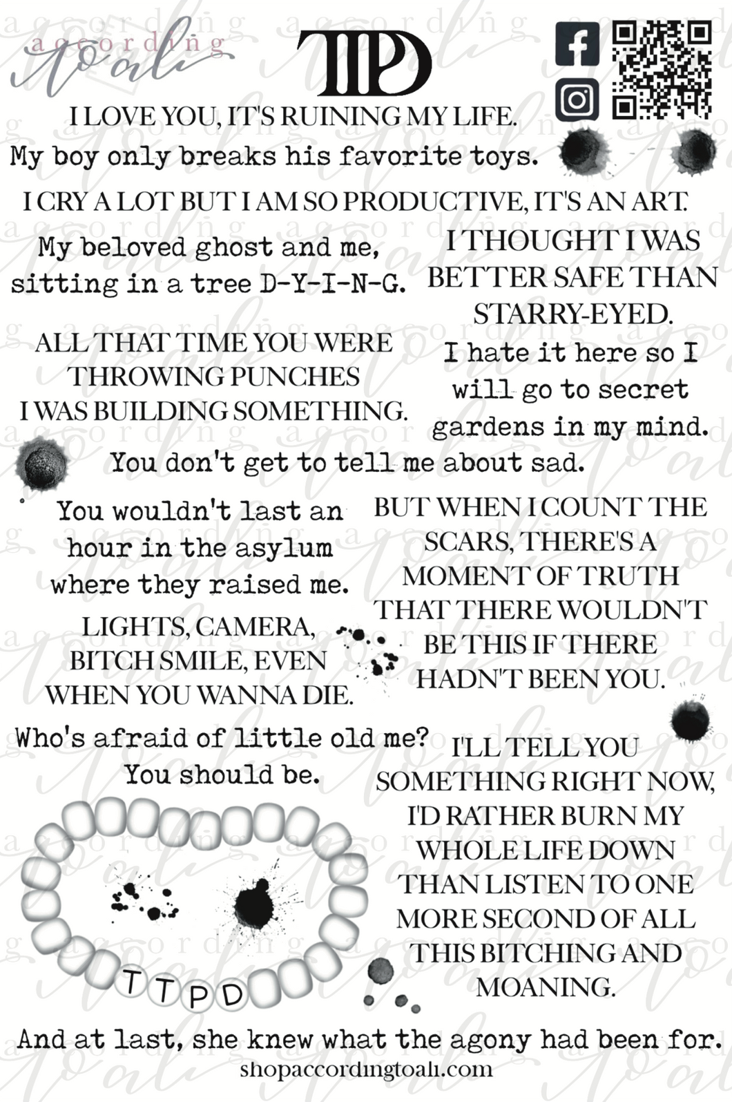 TTPD Sticker Sheet β according to ali