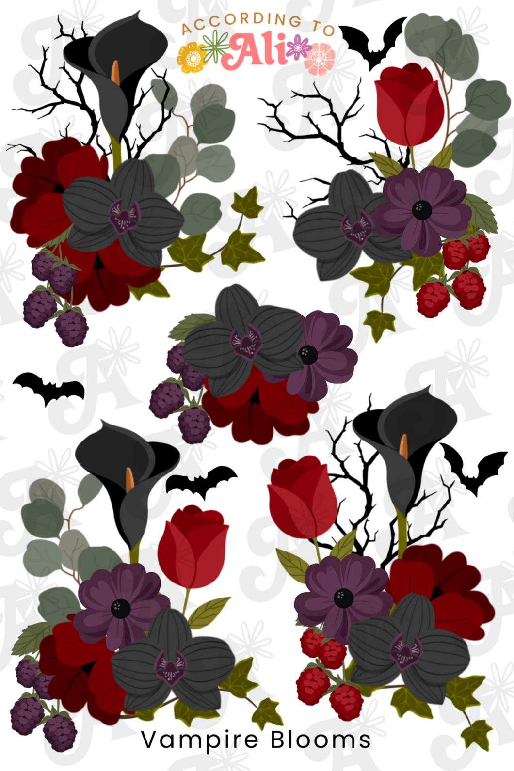 Vampire Blooms Sticker Sheet