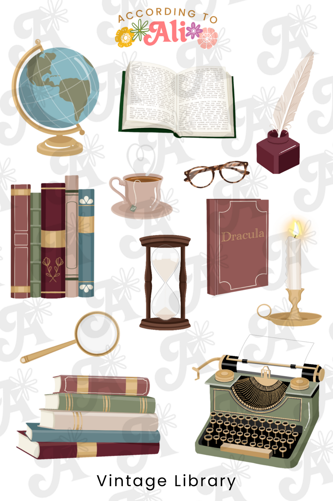 Library Catalog Sticker Vintage Library Sticker Sheet – according to ali