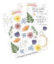 Load image into Gallery viewer, Vintage Pressed Flowers Sticker Sheet
