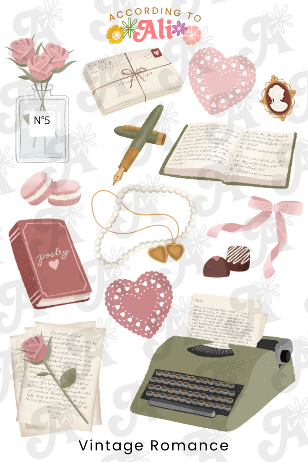 Vintage Romance Sticker Sheet Set