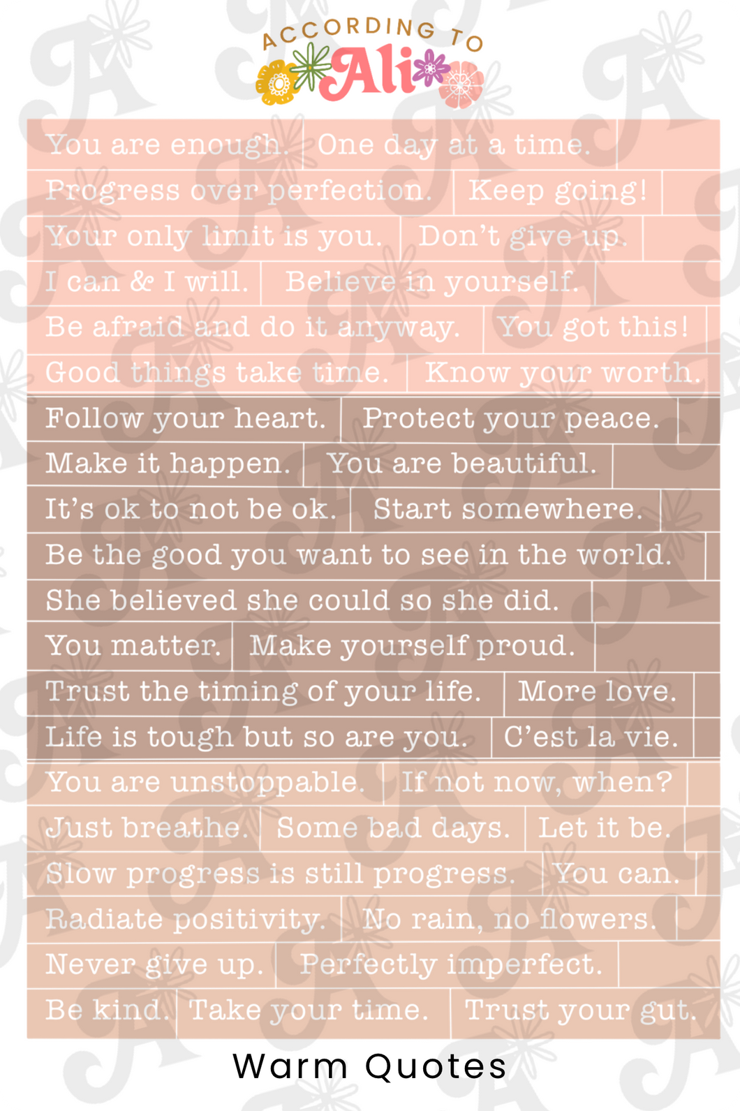 Warm Quotes Sticker Sheets