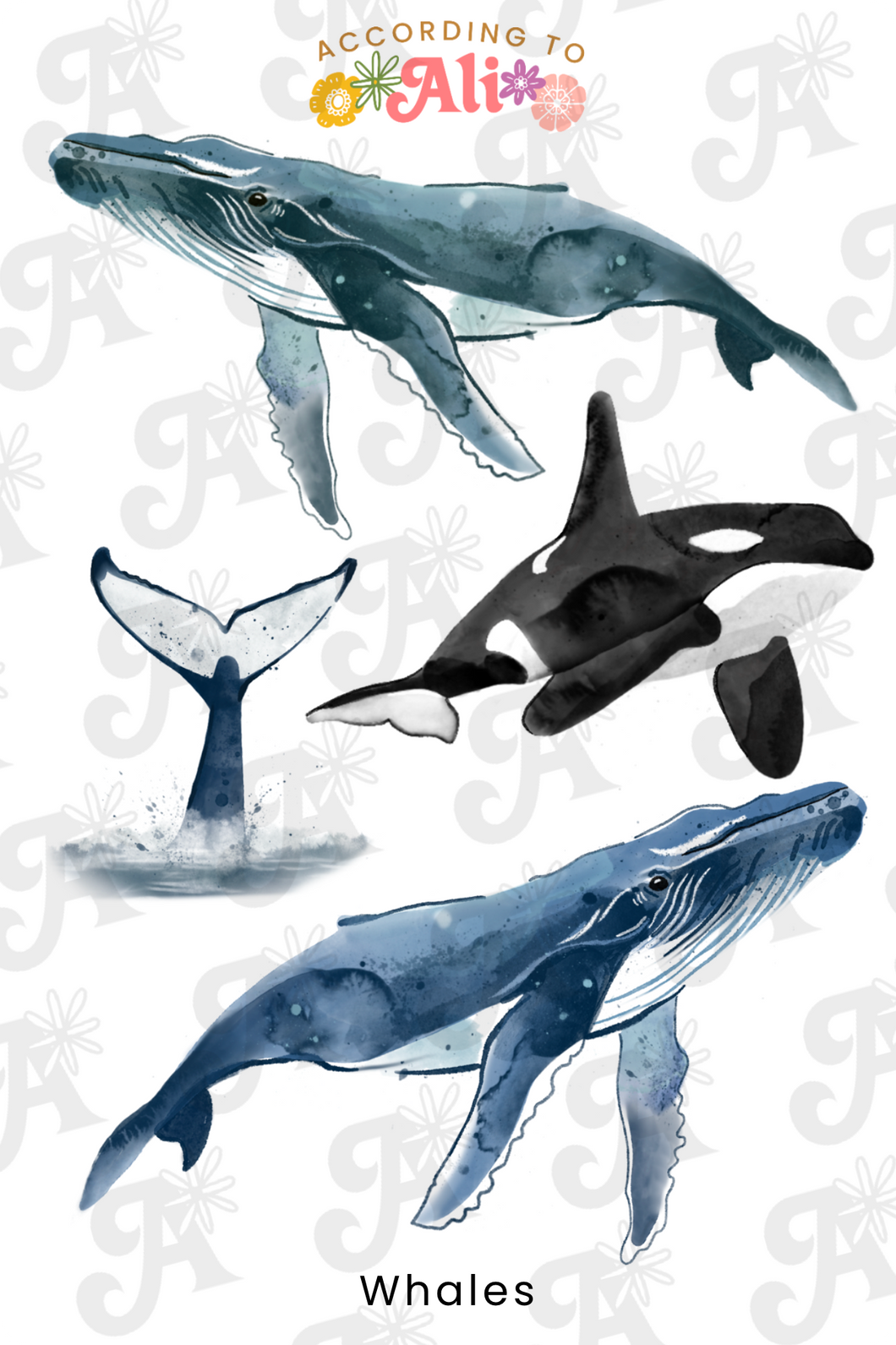 Whales Sticker Sheet