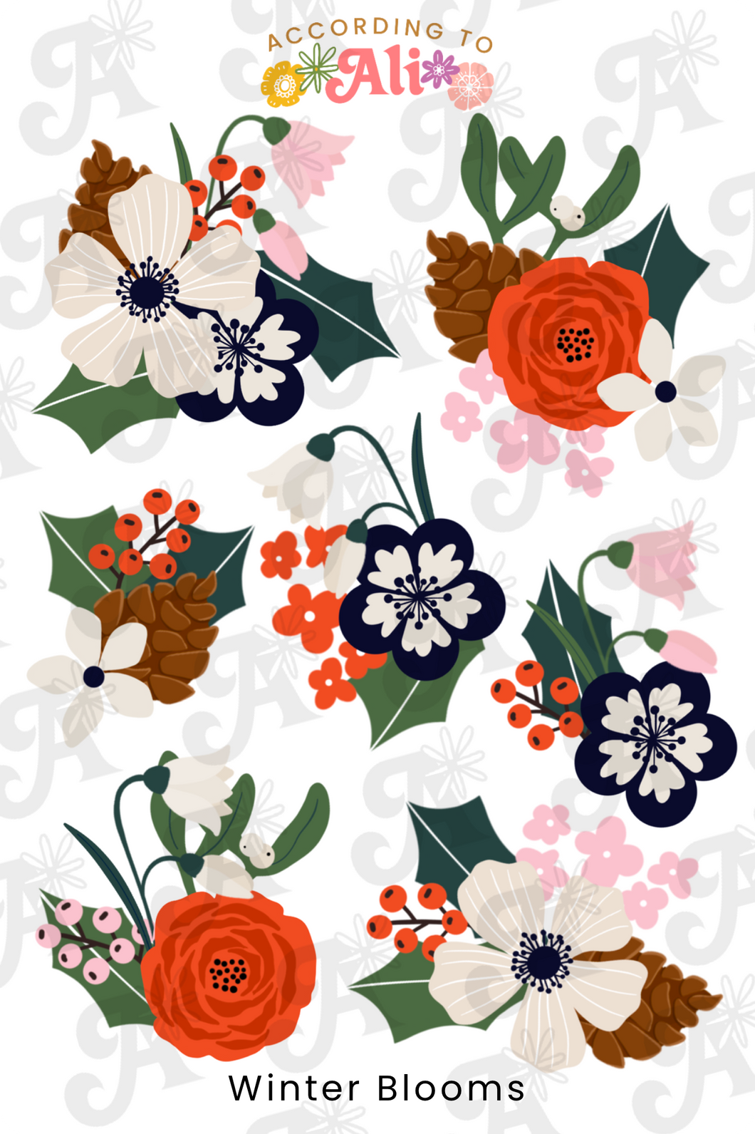 Winter Blooms Sticker Sheet