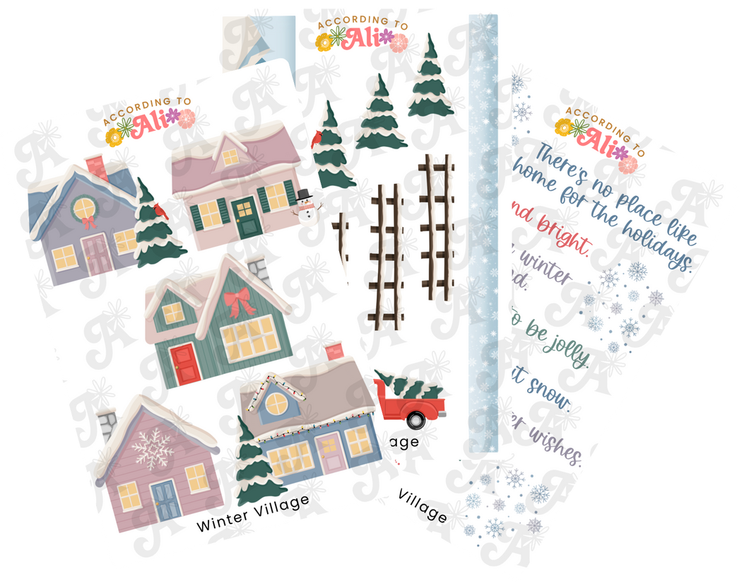 Winter Village Sticker Sheet Set