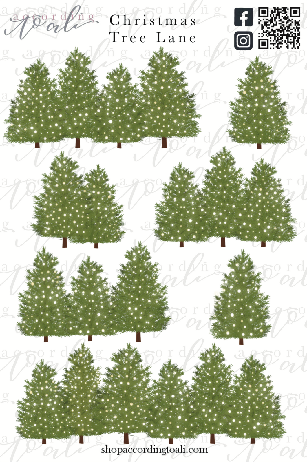 Christmas Tree Lane Sticker Sheet