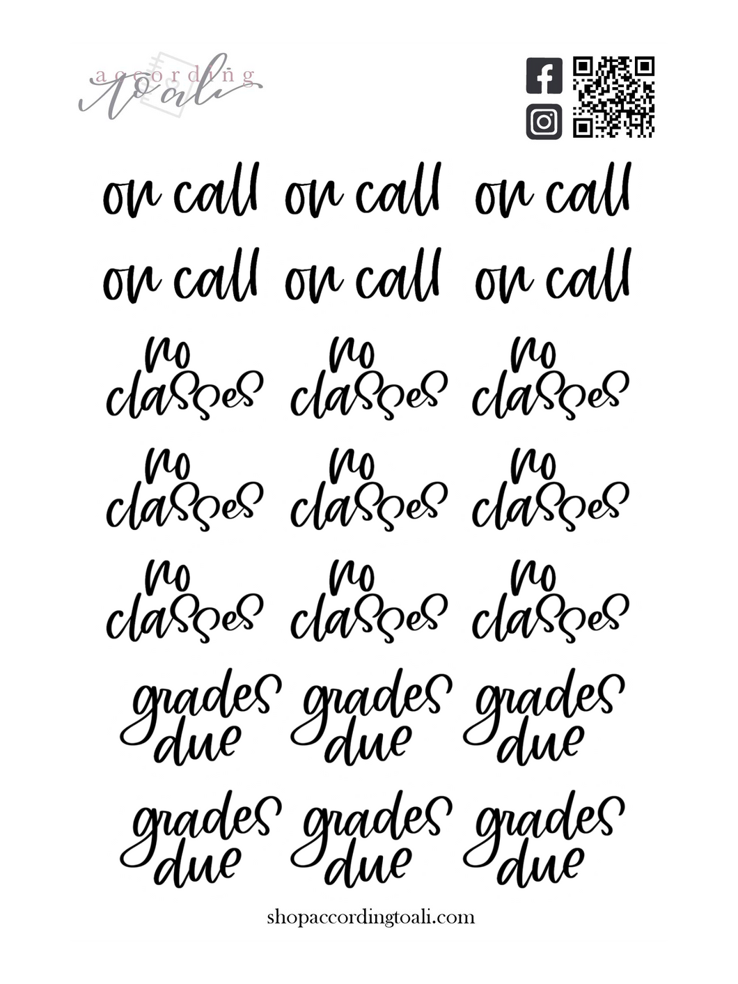 Higher Ed Words Sticker Sheet