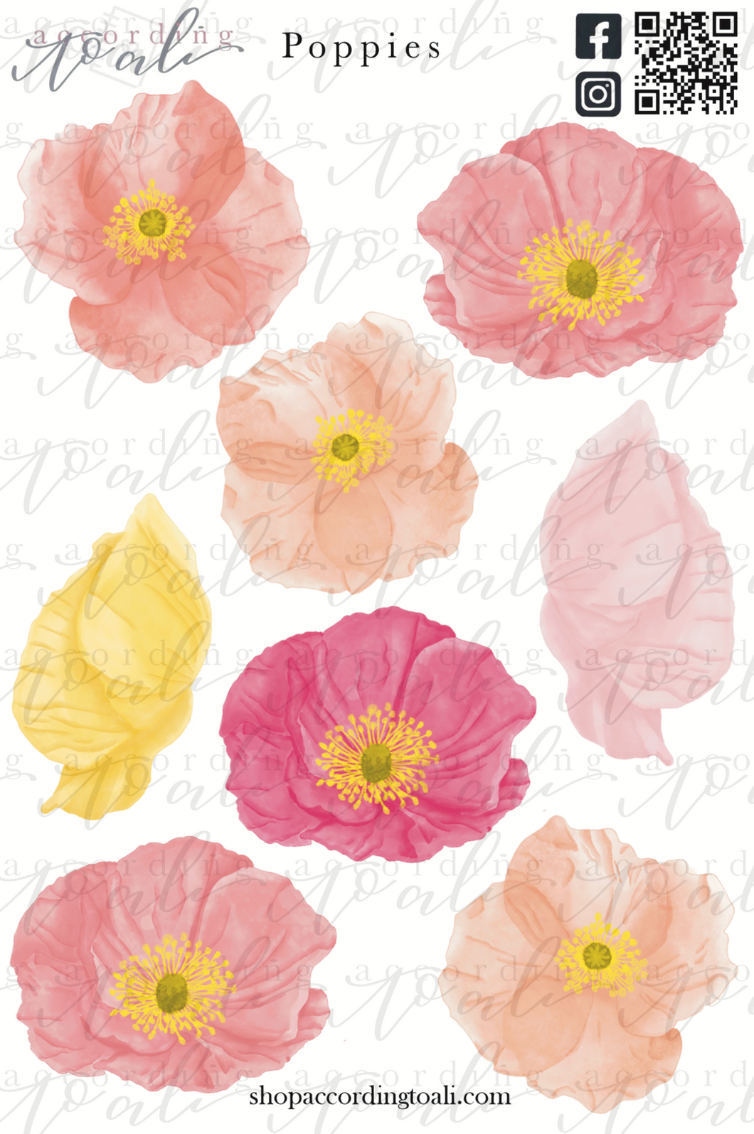 Poppies Sticker Sheet