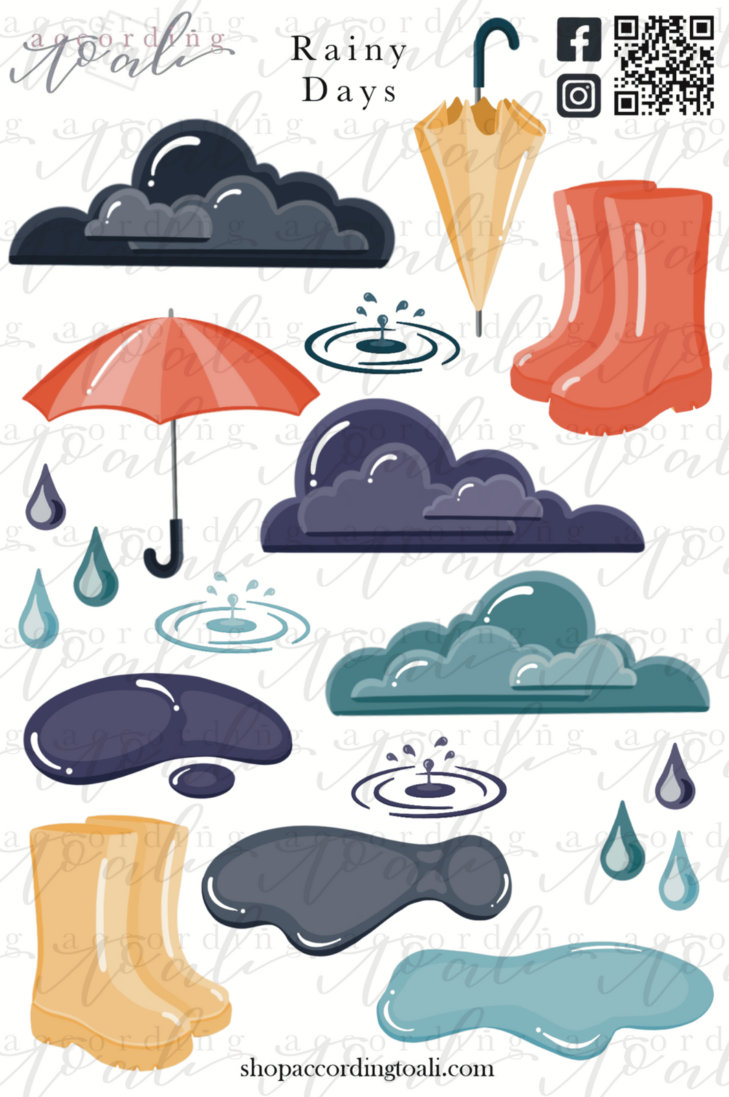 Rainy Days Sticker Sheet