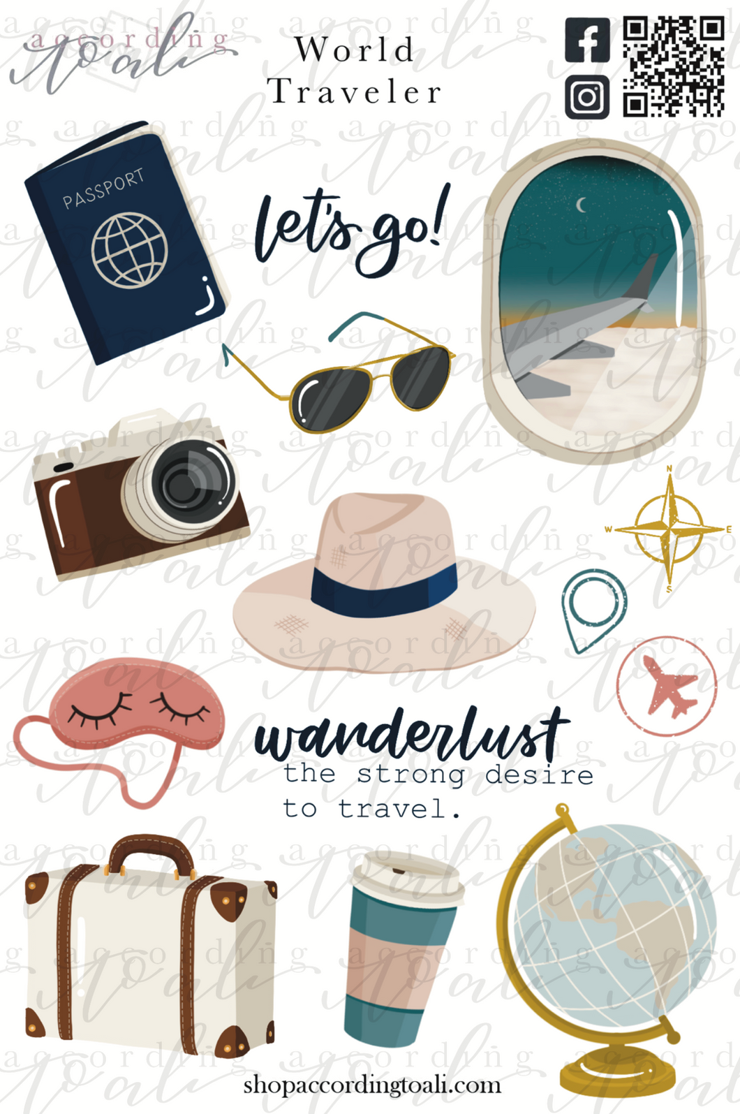 World Traveler Sticker Sheet