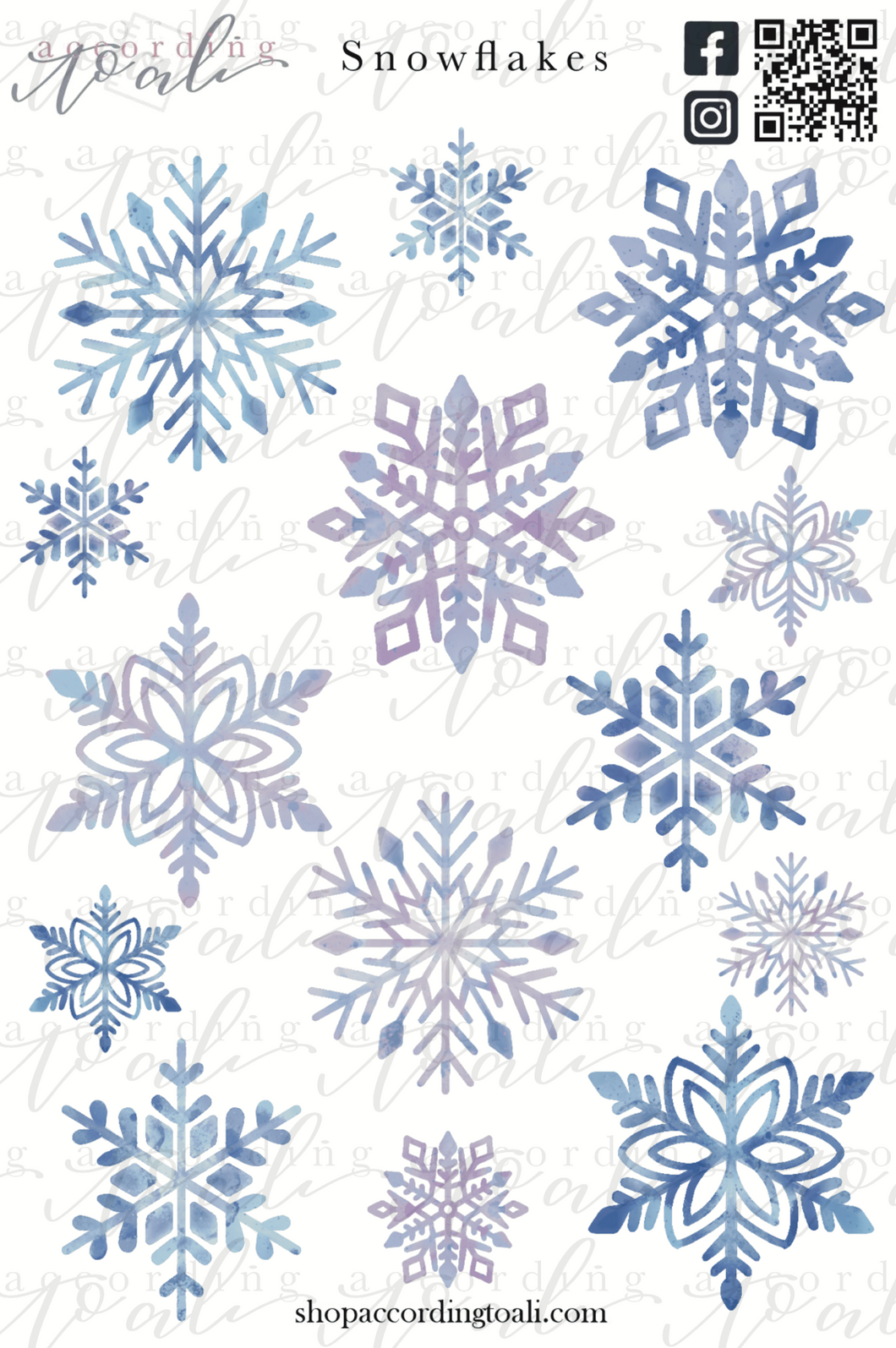 Snowflakes Sticker Sheet