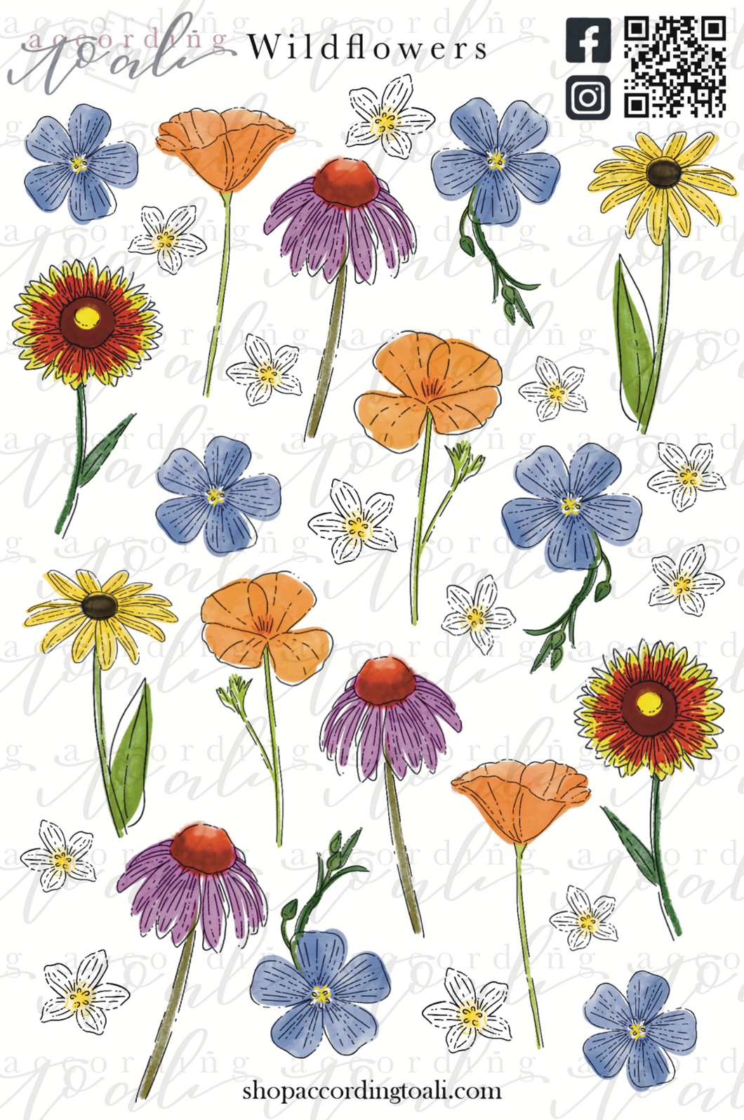 Wildflowers Sticker Sheet