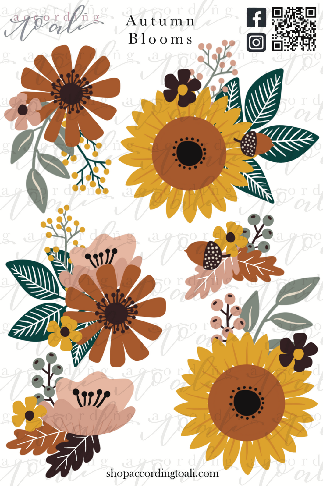 Autumn Blooms Sticker Sheet