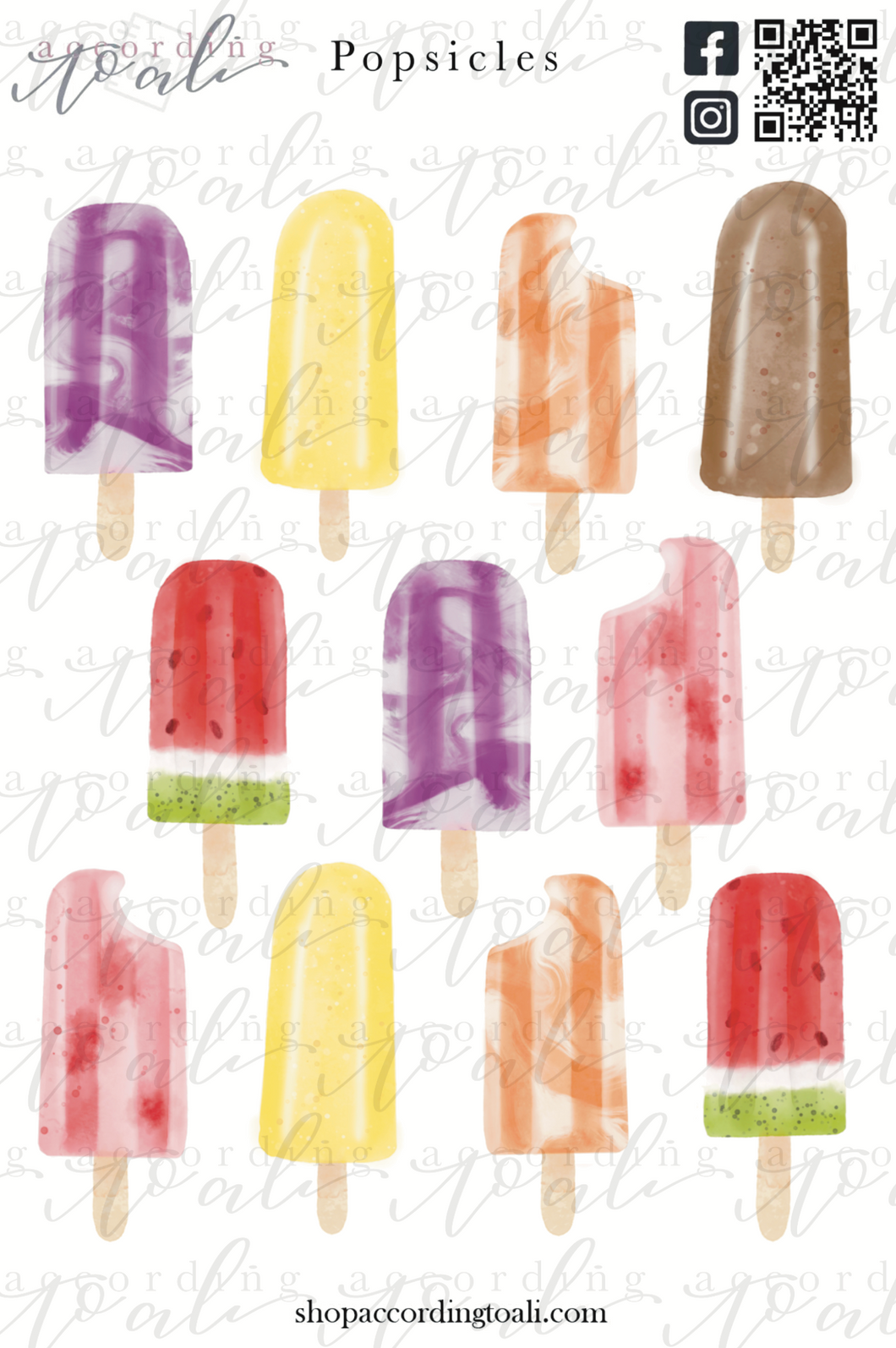 Popsicles Sticker Sheet