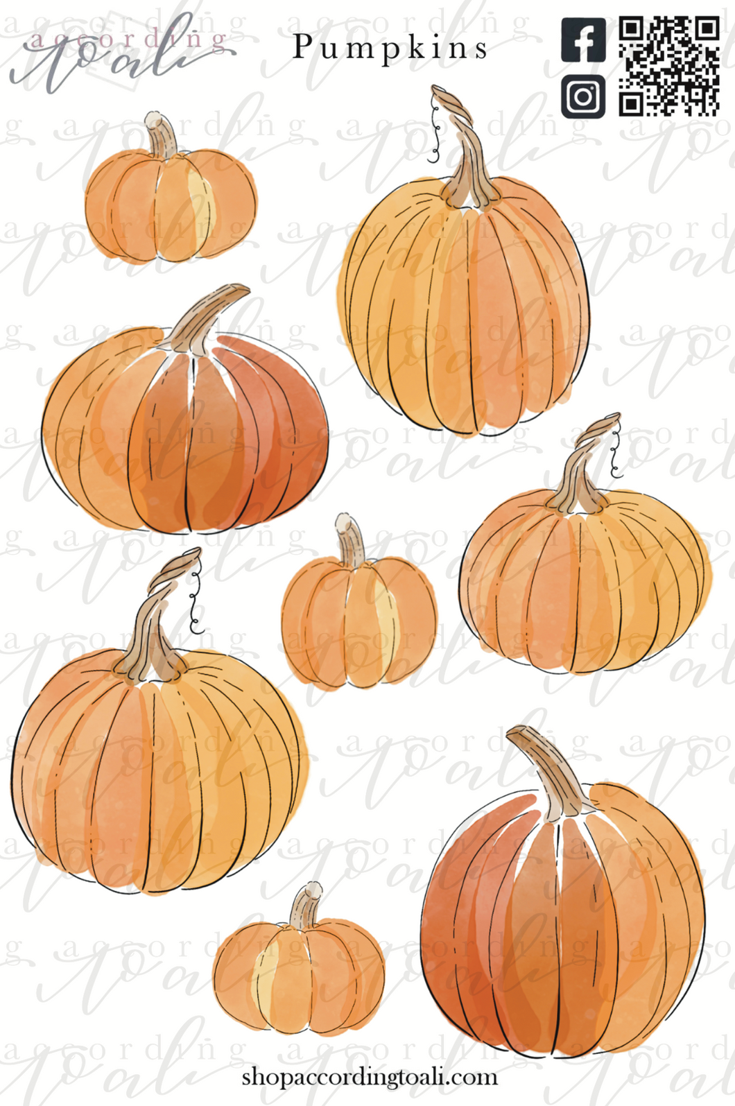 Pumpkins Sticker Sheet