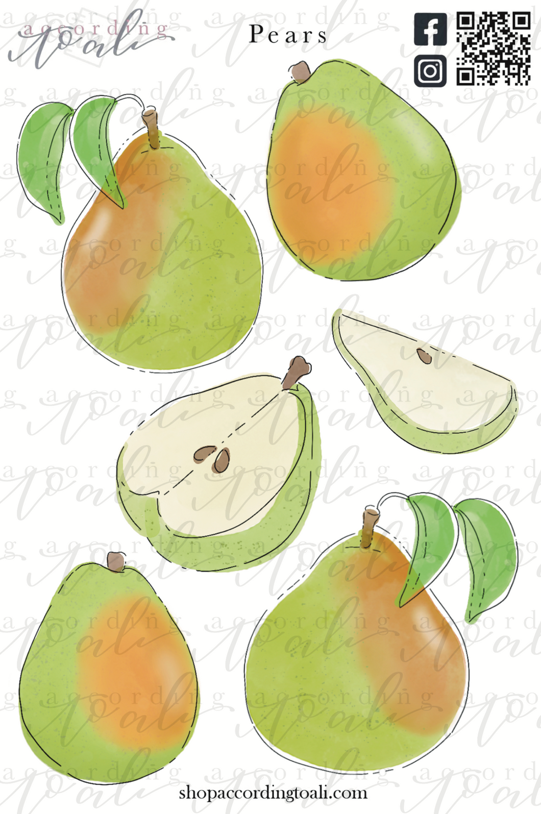 Pears Sticker Sheet