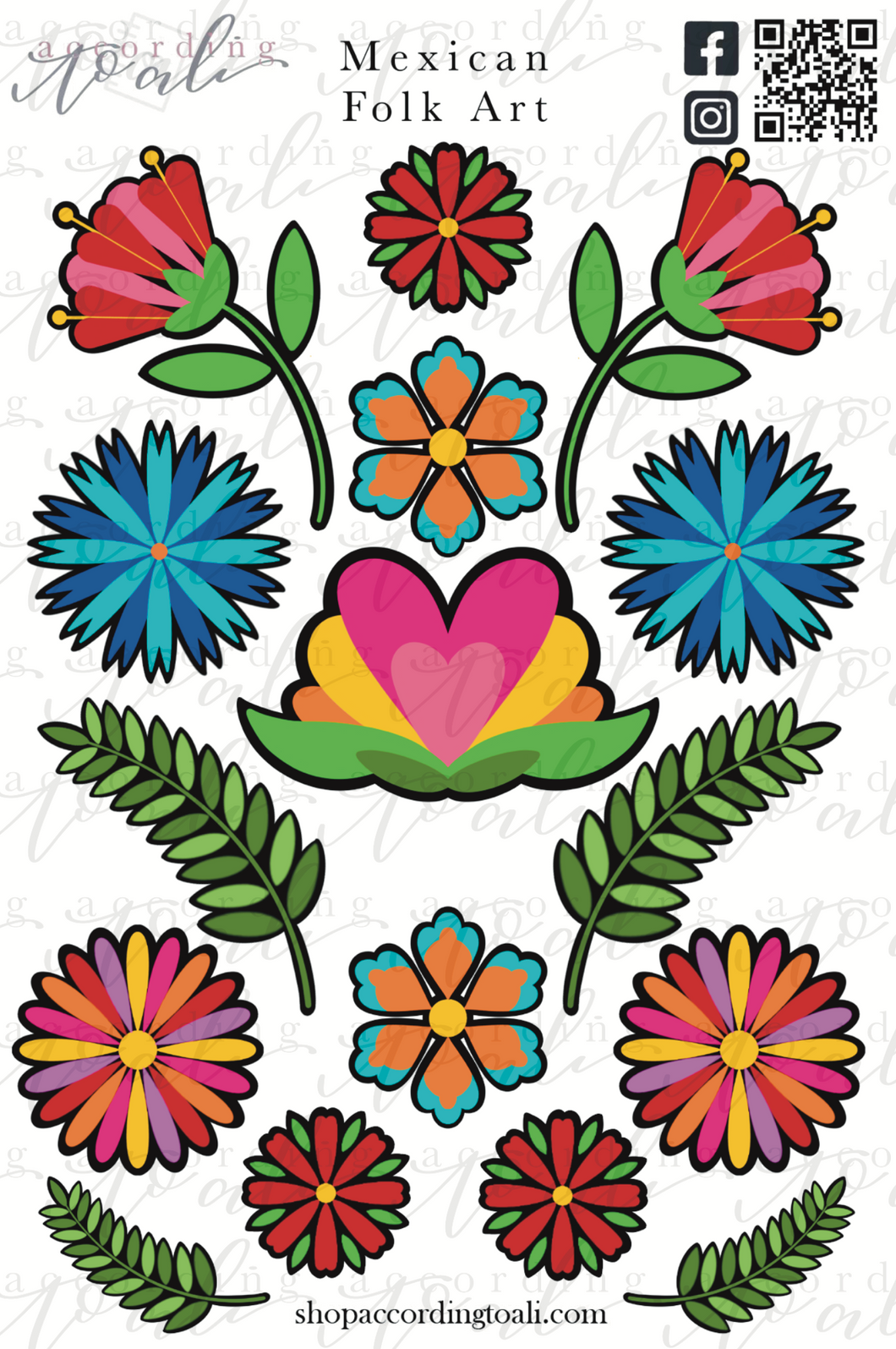 Mexican Folk Art Sticker Sheet