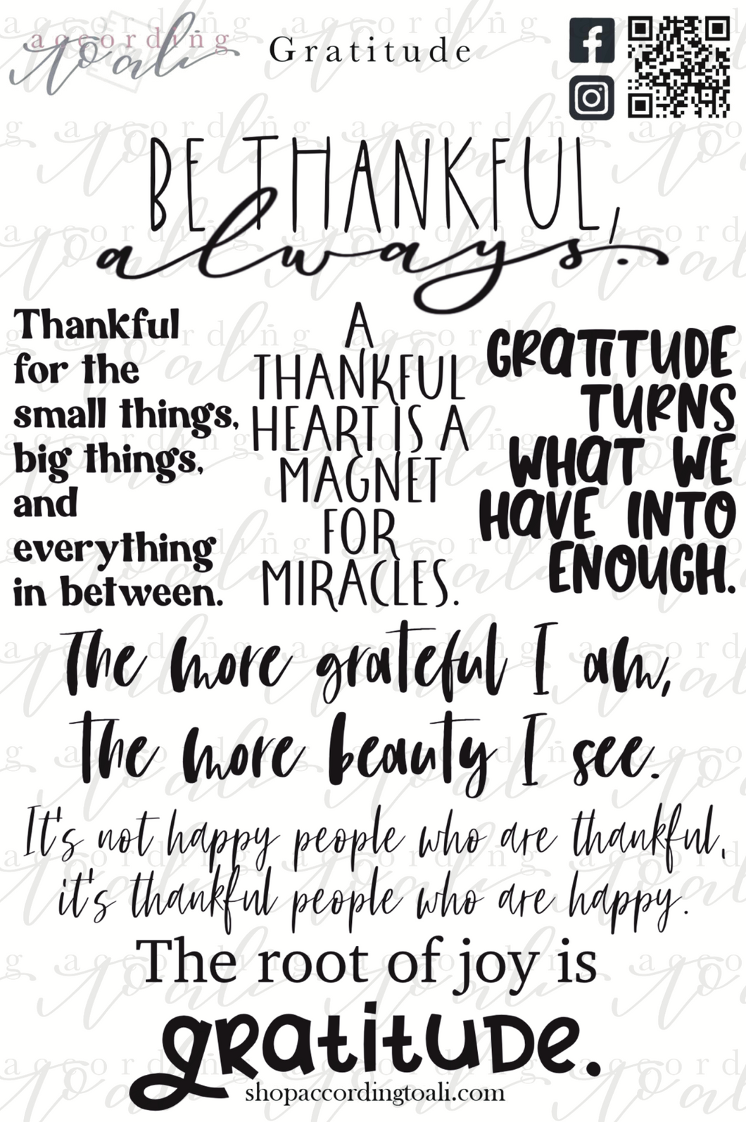 Gratitude Sticker Sheet