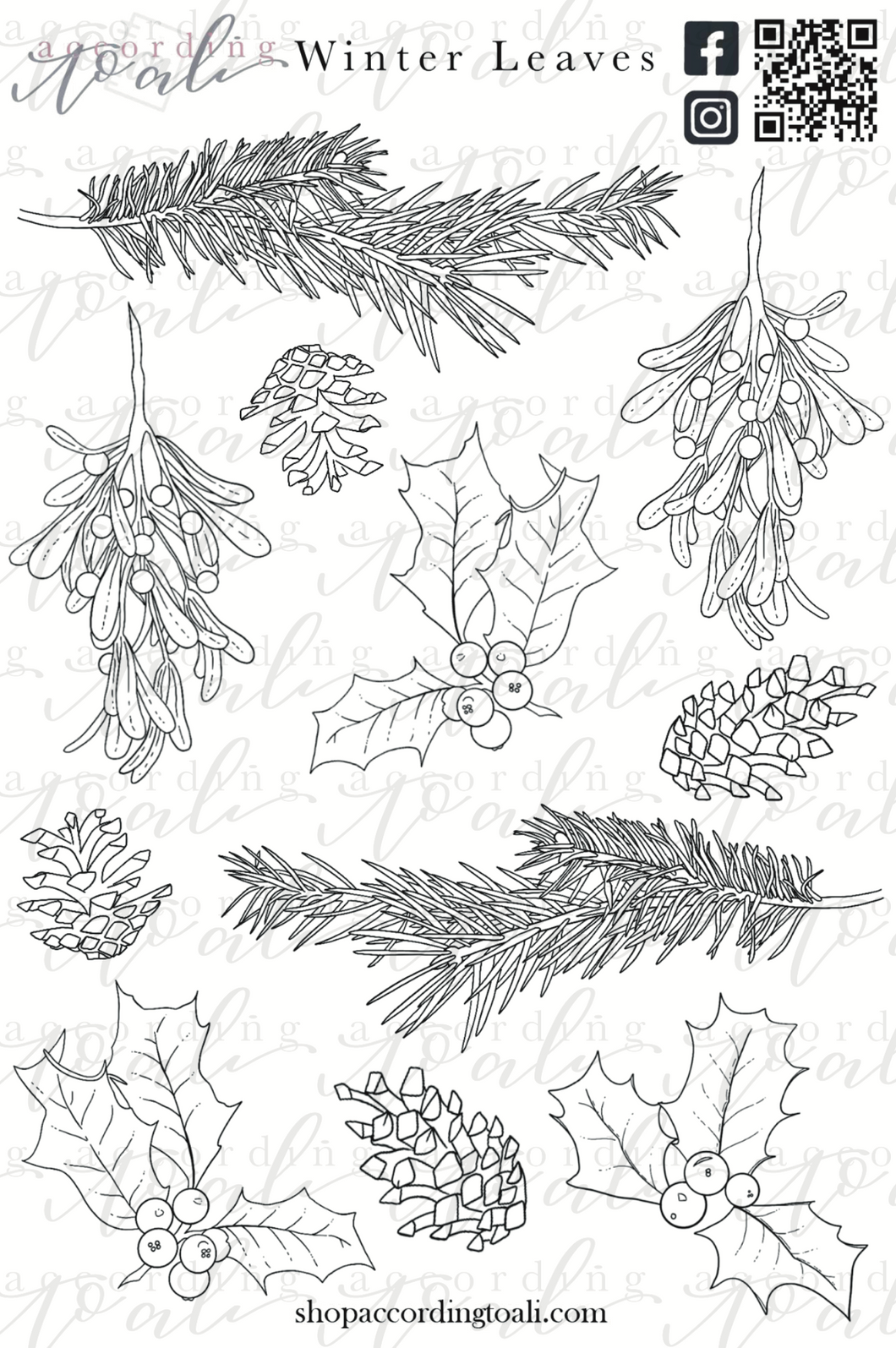 Winter Leaves Sticker Sheet