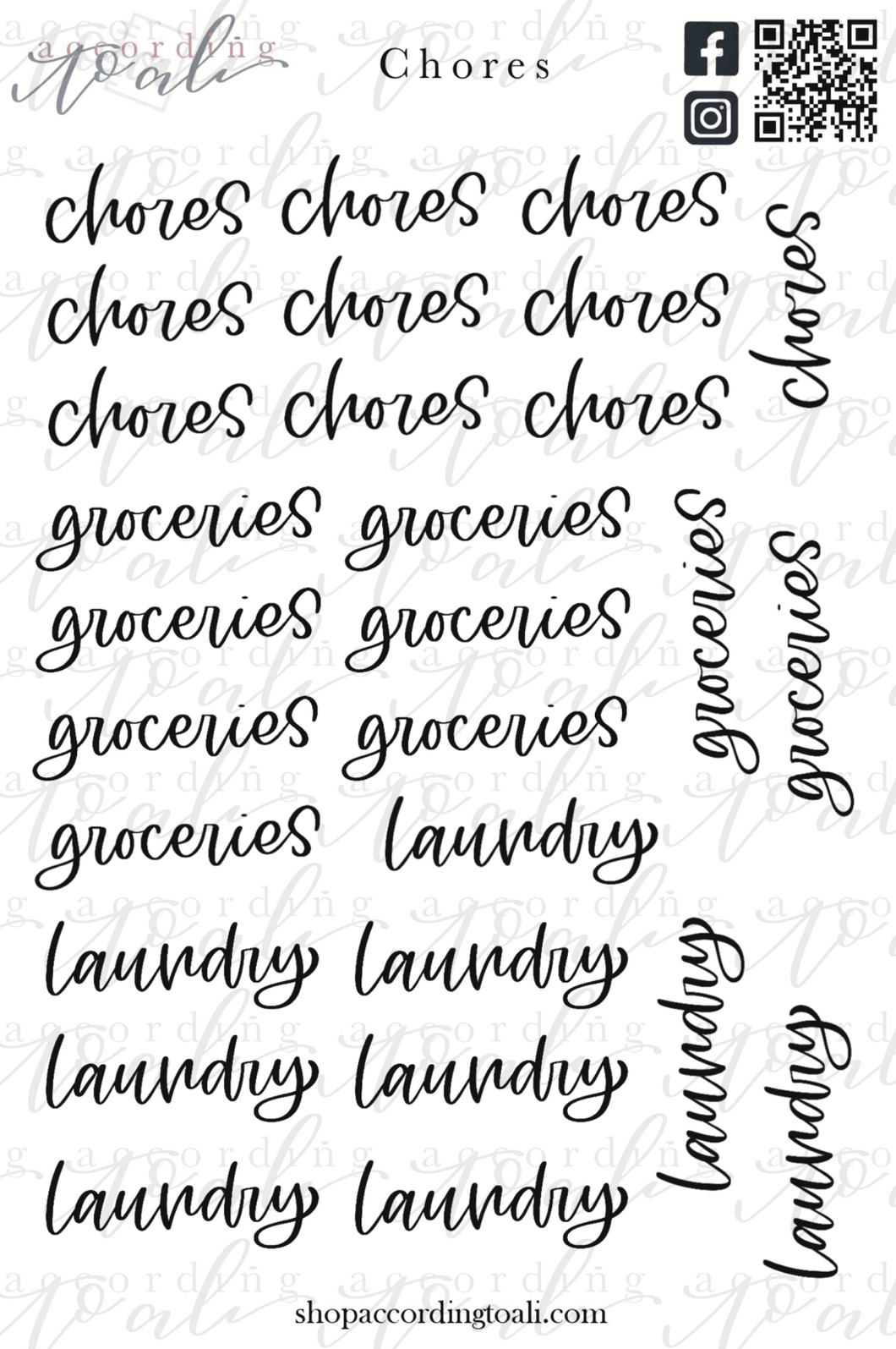 Chores Sticker Sheet
