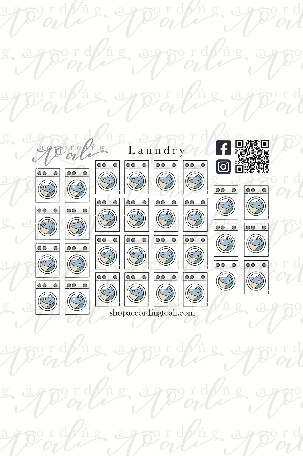 Laundry Icons Sticker Sheet