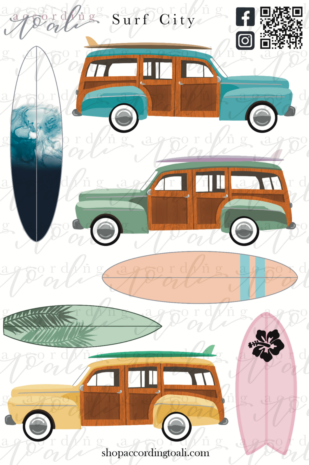Surf City Sticker Sheet