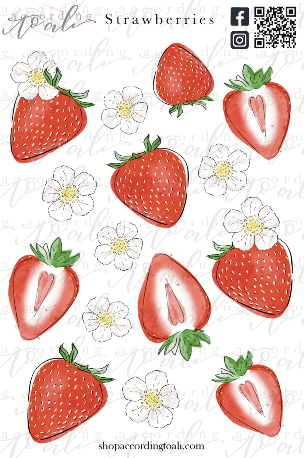 Strawberries Sticker Sheet