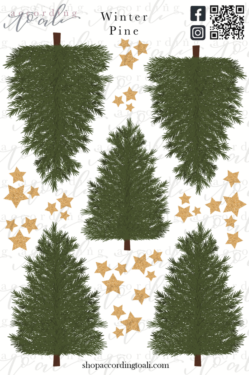 Winter Pine Sticker Sheet