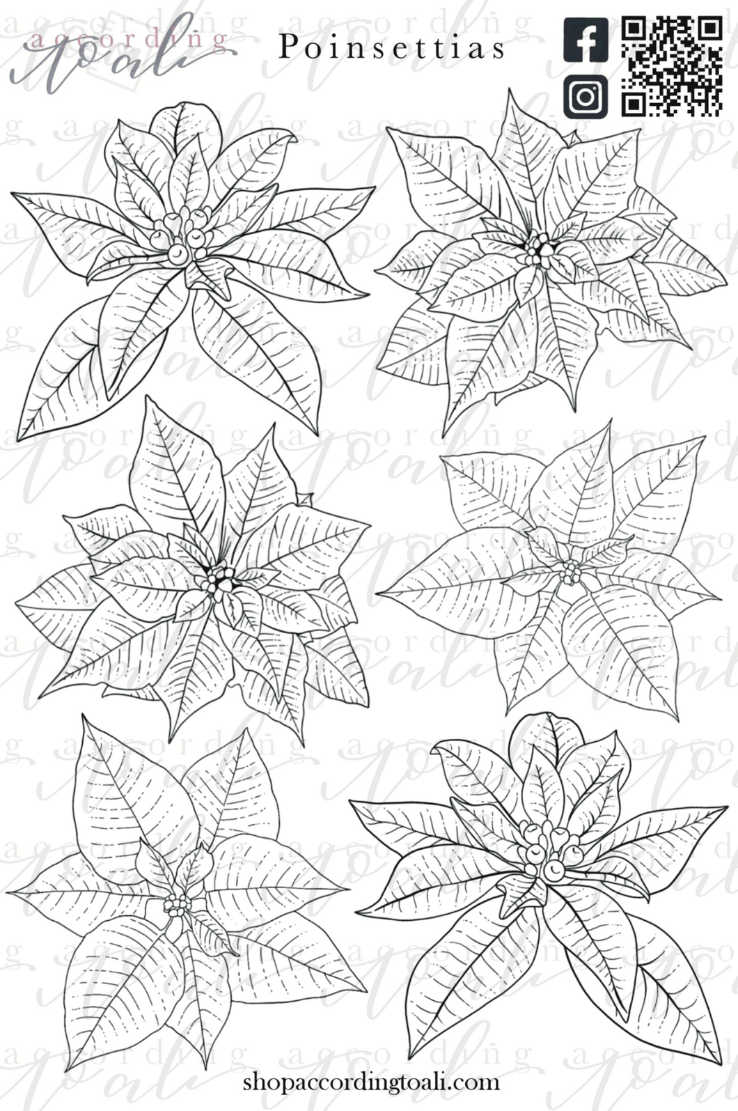 Poinsettias Sticker Sheet