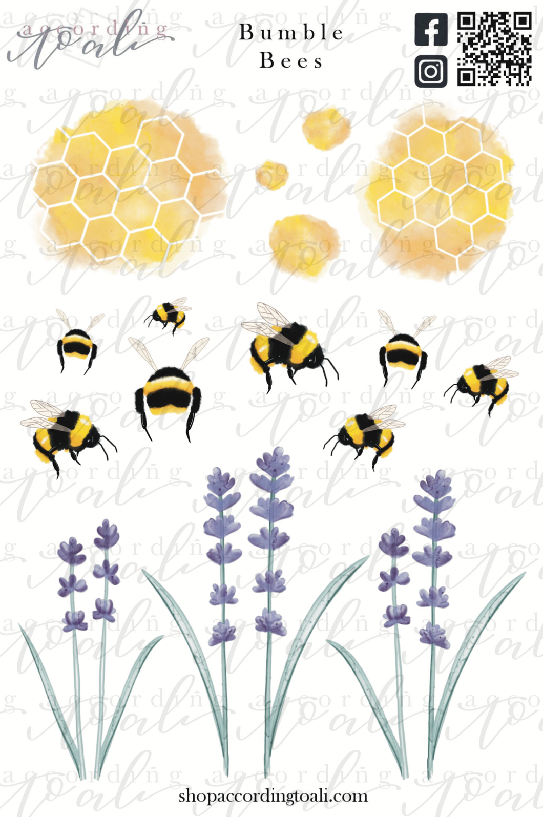 Bumble Bees Sticker Sheet