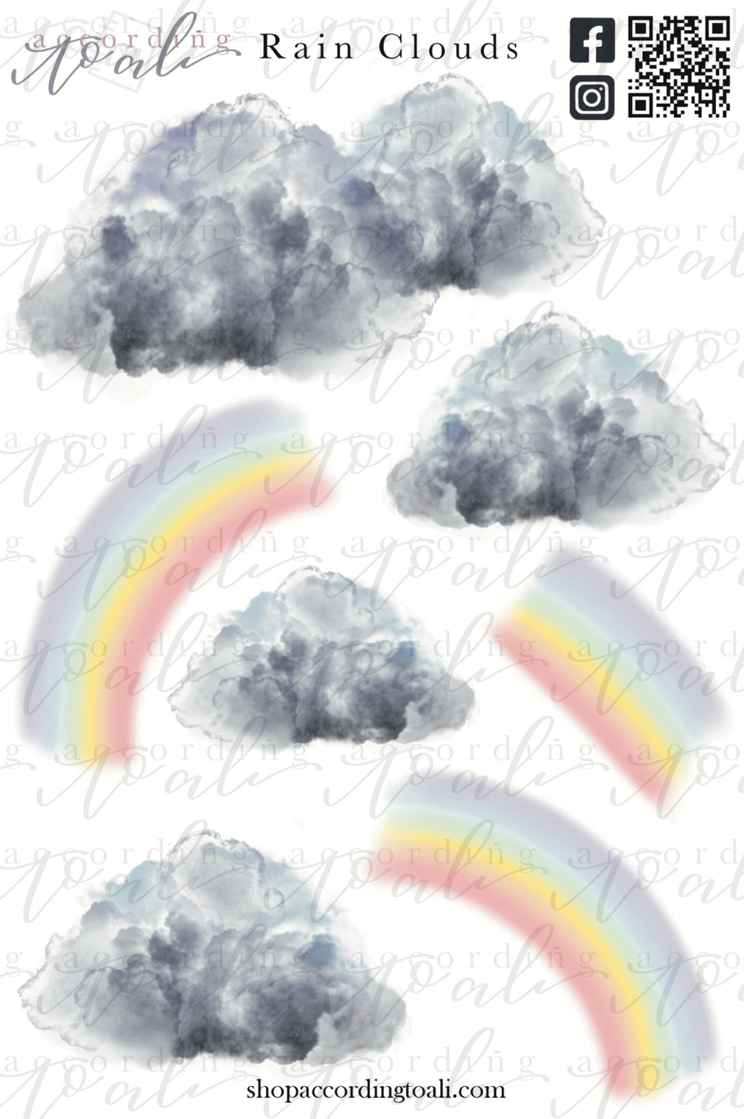 Rain Clouds Sticker Sheet