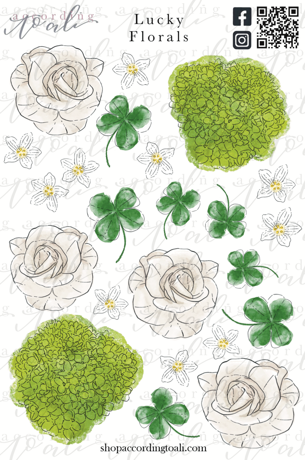 Lucky Florals Sticker Sheet