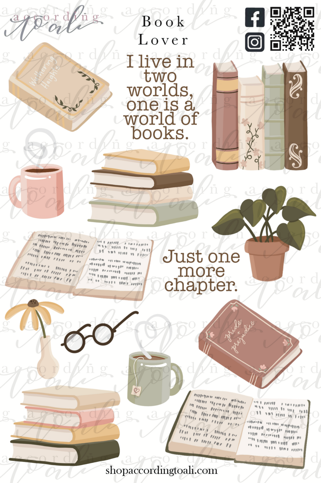 Book Lover Sticker Sheet