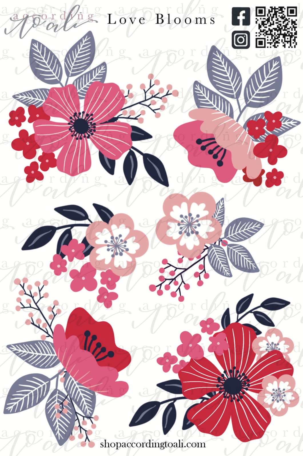 Love Blooms Sticker Sheet