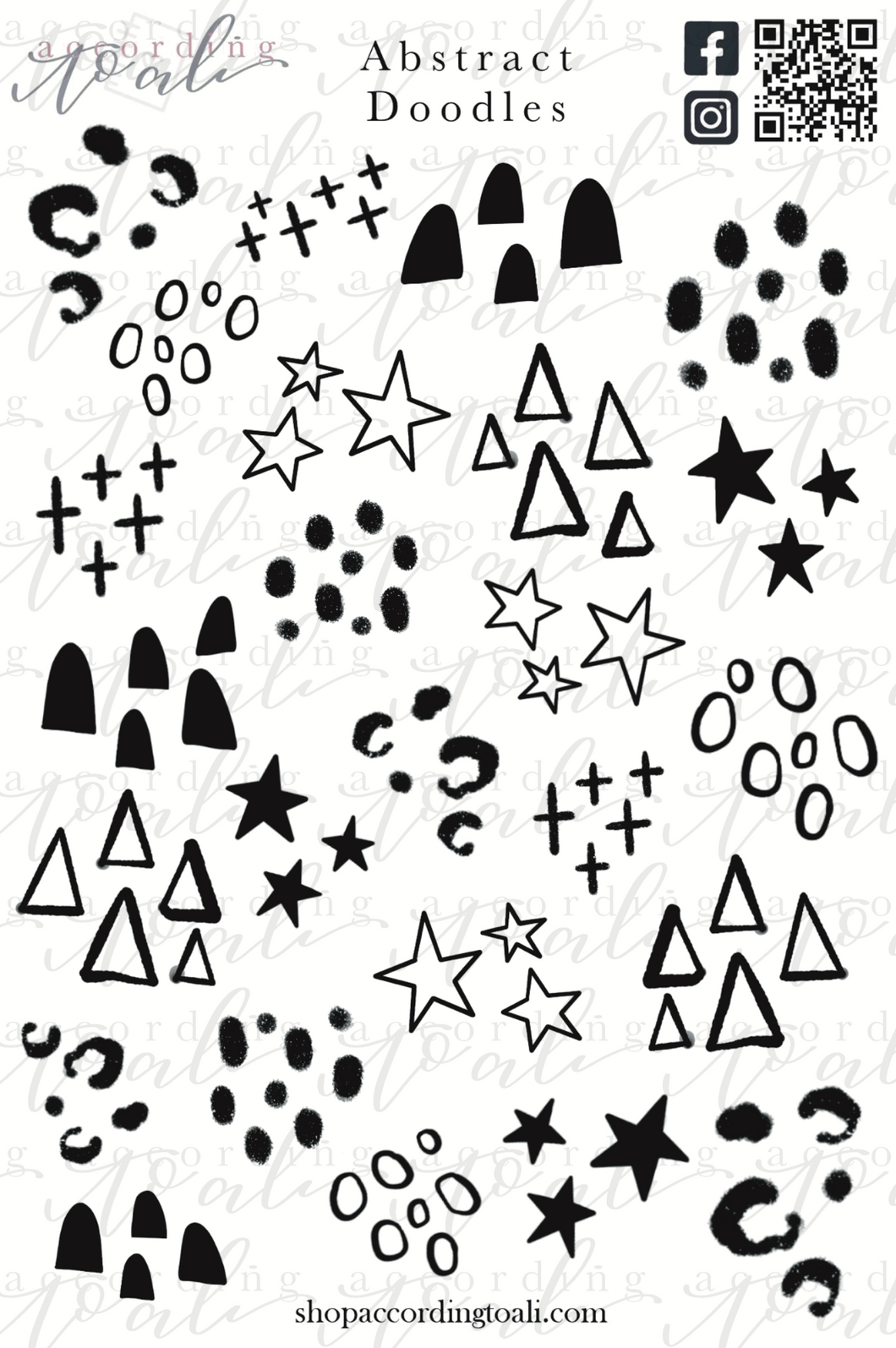 Abstract Doodles Sticker Sheet